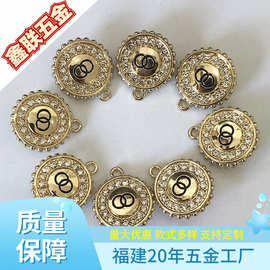 工厂双圈钻合金时尚潮流五金饰品配件别针服装装饰配件厂家批发