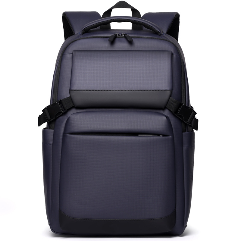 2024 nuevo transfronterizo simple película de cuero hombre mochila de hombro conveniente viaje de negocios bolsa de computadora de estudiantes a prueba de derrames