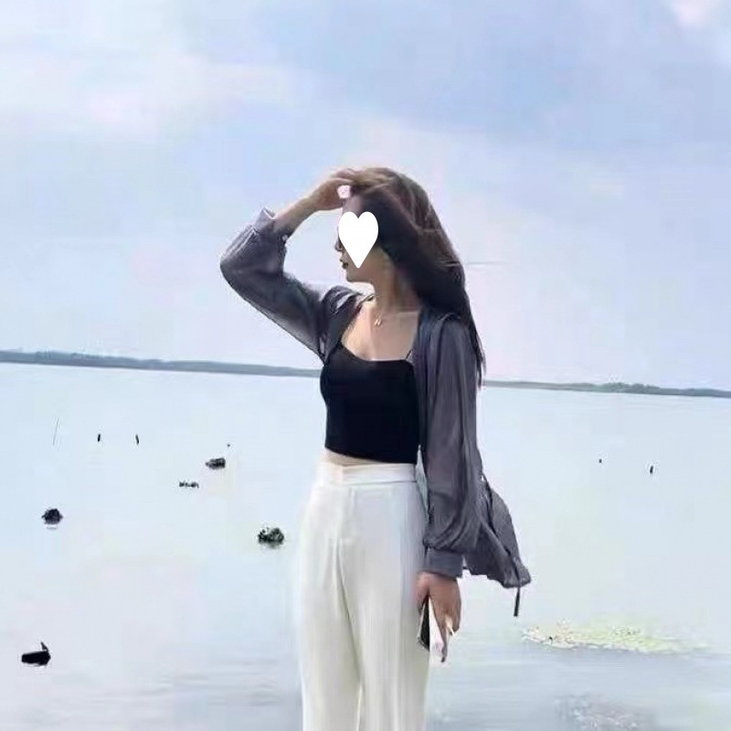 日焼け防止服女性の夏のアイスシルク通気性抗 UV カーディガンジャケット 2024 新しい長袖薄いシフォンシャツ|undefined