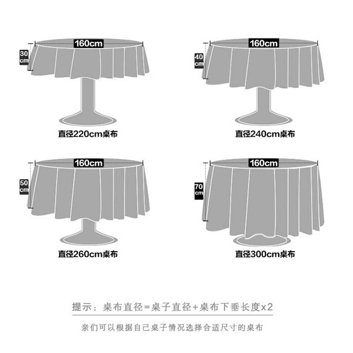 Big Red Hotel Wedding Table Cloth Founded Coffee Table Round Table Skirt Restaurant Restaurant Circular Table Capua Table