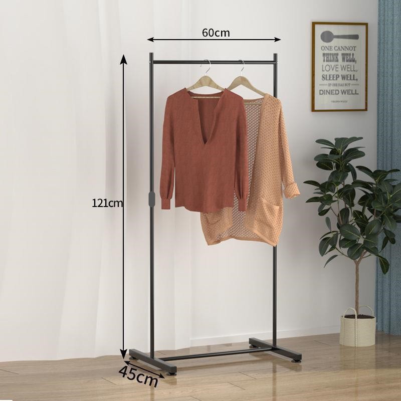 Percha de secado de ropa de piso dormitorio doméstico colgar ropa plegable de una sola varilla simple dormitorio interior móvil percha de sombrero