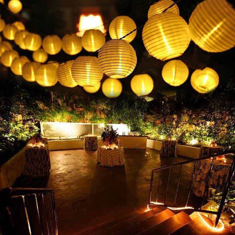Outdoor courtyard LED solar lantern string lights for decoration, foldable, special for Christmas and garden party decoration
