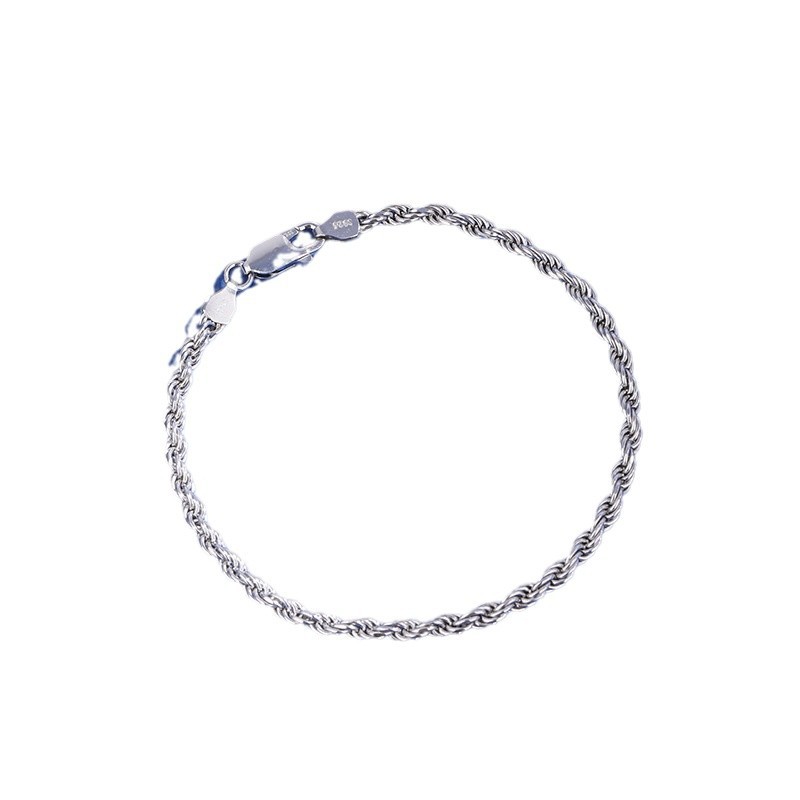 925 plata esterlina torcida pulsera mujer temu europea y americana hip hop pareja de alto nivel hombre cuerda torcida joyas transfronterizas