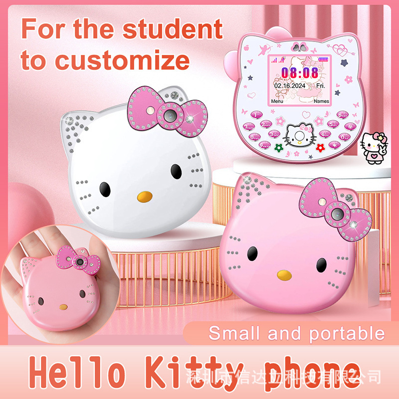 HelloKitty boutique children's mobile phone non-smart dual card bolt with neck girl cartoon cute mobile phone at low price