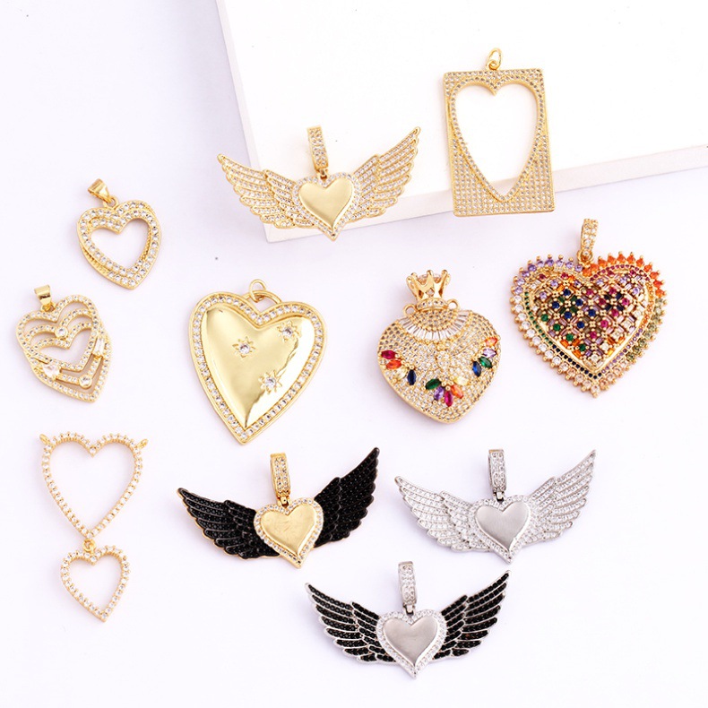 3g Weight Pendant Jewelry Making Type DIY Jewelry Accessories Classification 1 Piece Quantity Copper Material Heart Shape Pattern Hip-Hop, Vintage Style Style 1 Piece Copper Heart Shape Pendant 5