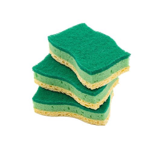 Scouring pad dishwashing sponge wipe cleaning magic wipe double-sided household kitchen artifact dishwashing wood pulp cotton sponge wipe
