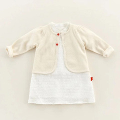 2023 Autumn/Winter New Small Red Flag Cardigan Knit Sweater for Infants and Young Children, Silk Cotton Blend, Girls' Mushroom Button Outerwear