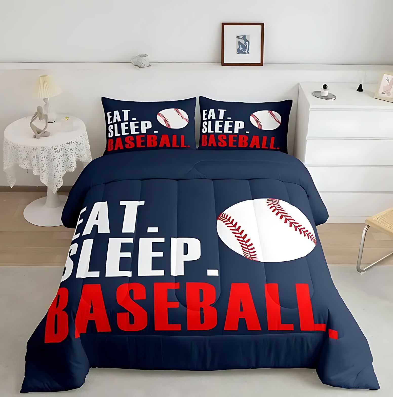 TEMU / JIT clásico tema de moda de béisbol textil transfronterizo impresión digital HD 180gms conjunto de edredón