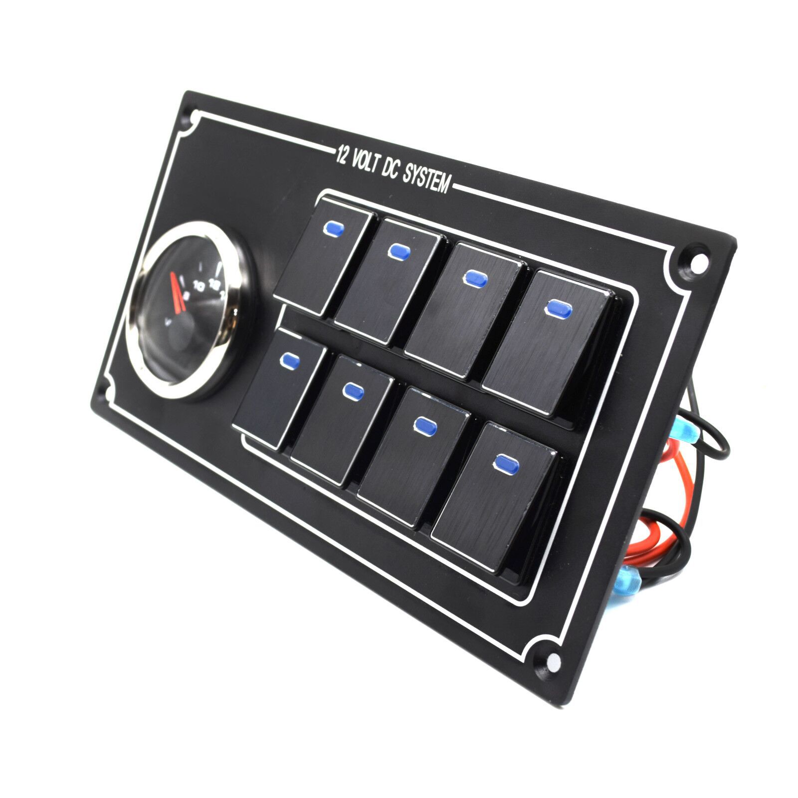 8位金属开关面板 12-24V 适用大巴车房车改装 铝合金固定板 MP