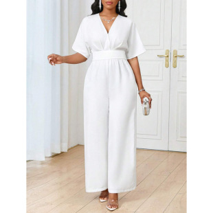 N 31075 V-neck waist jumpsuit V �I�����B�wѝ�羳���uͨ��