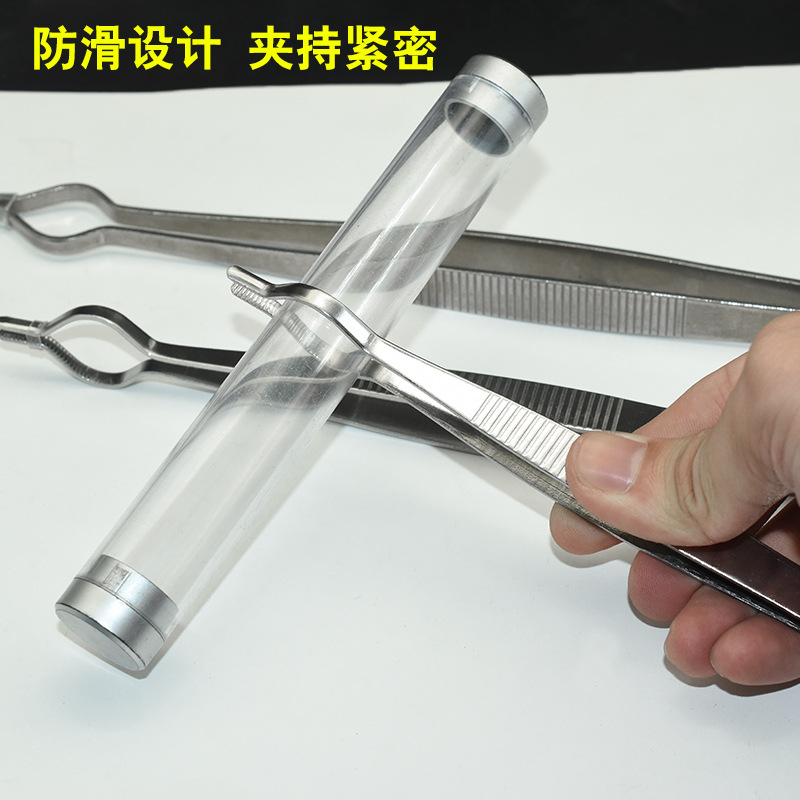 Pinzas redondas de acero inoxidable para experimentos de física, pinzas extendidas para tubos de ensayo, pinzas de cabeza redonda, resistentes a altas temperaturas, pinzas de enseñanza