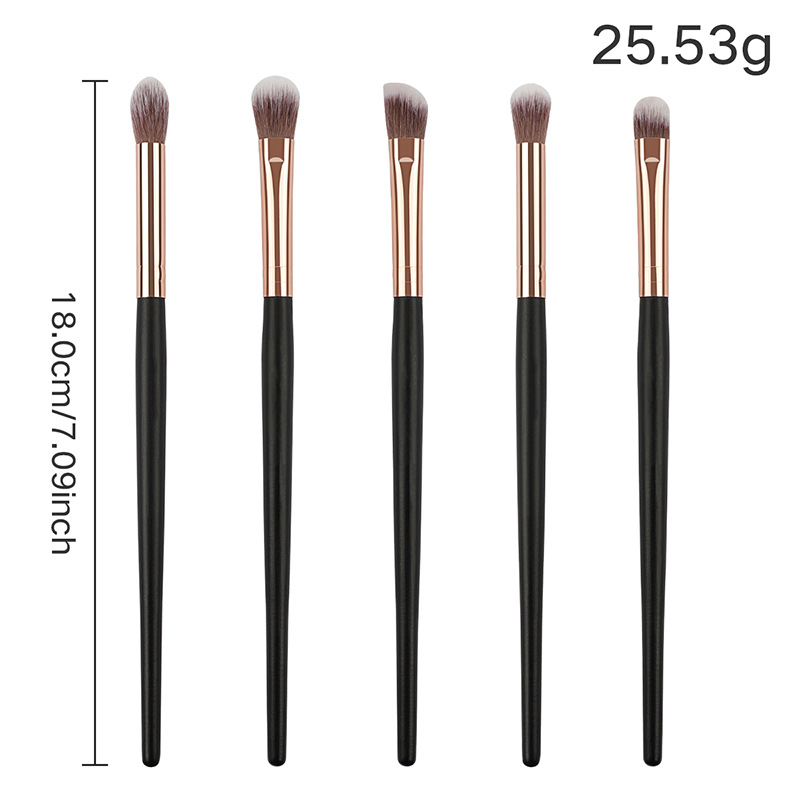 Venta al por mayor de fábrica 5 juegos de pinceles de maquillaje de ojos Sombra de ojos, sombra de nariz, manchas, corrector, herramientas de belleza, pinceles de maquillaje de cabello suave