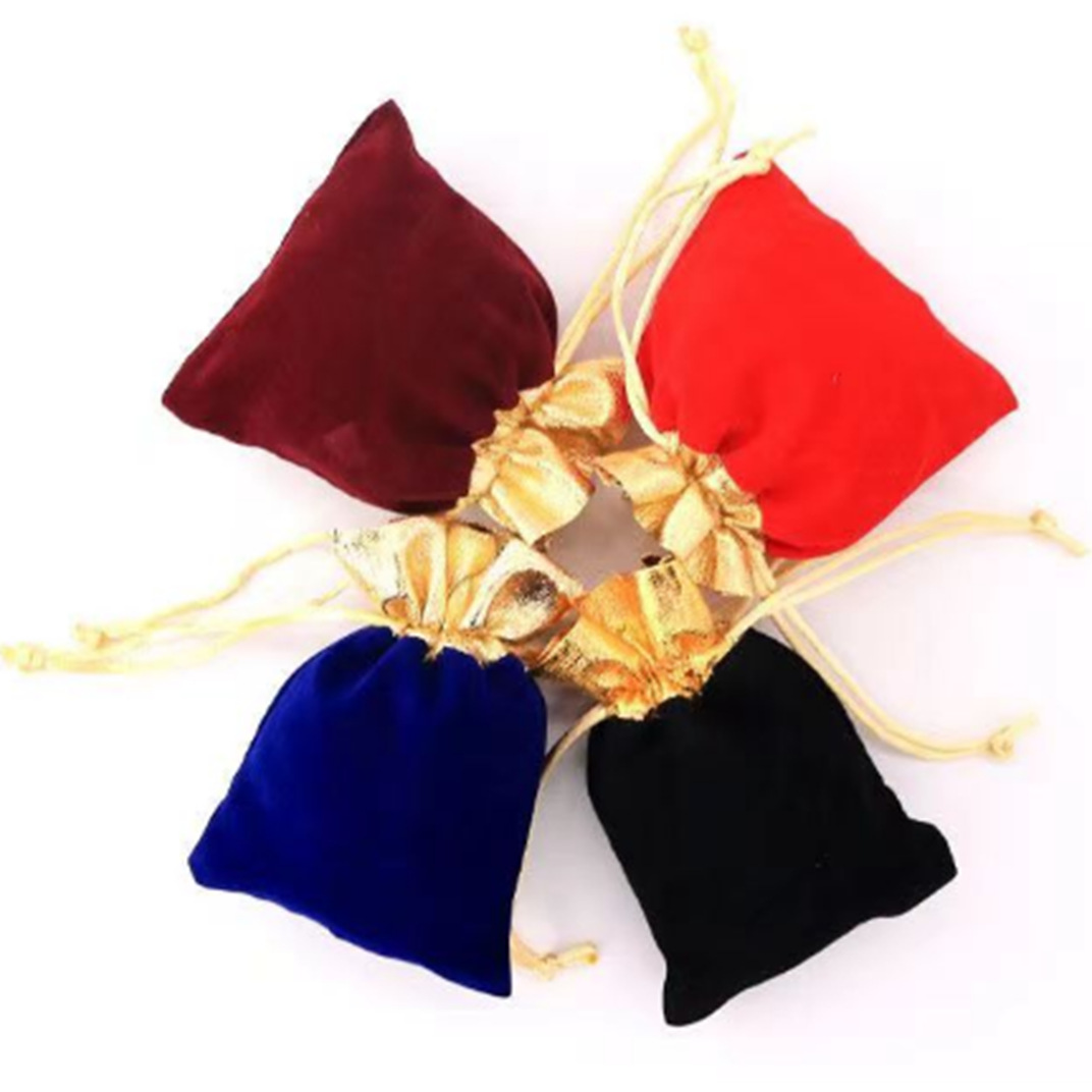 批发小号9*12绒布金口束口袋 礼品首饰袋 拉绳袋多色可选