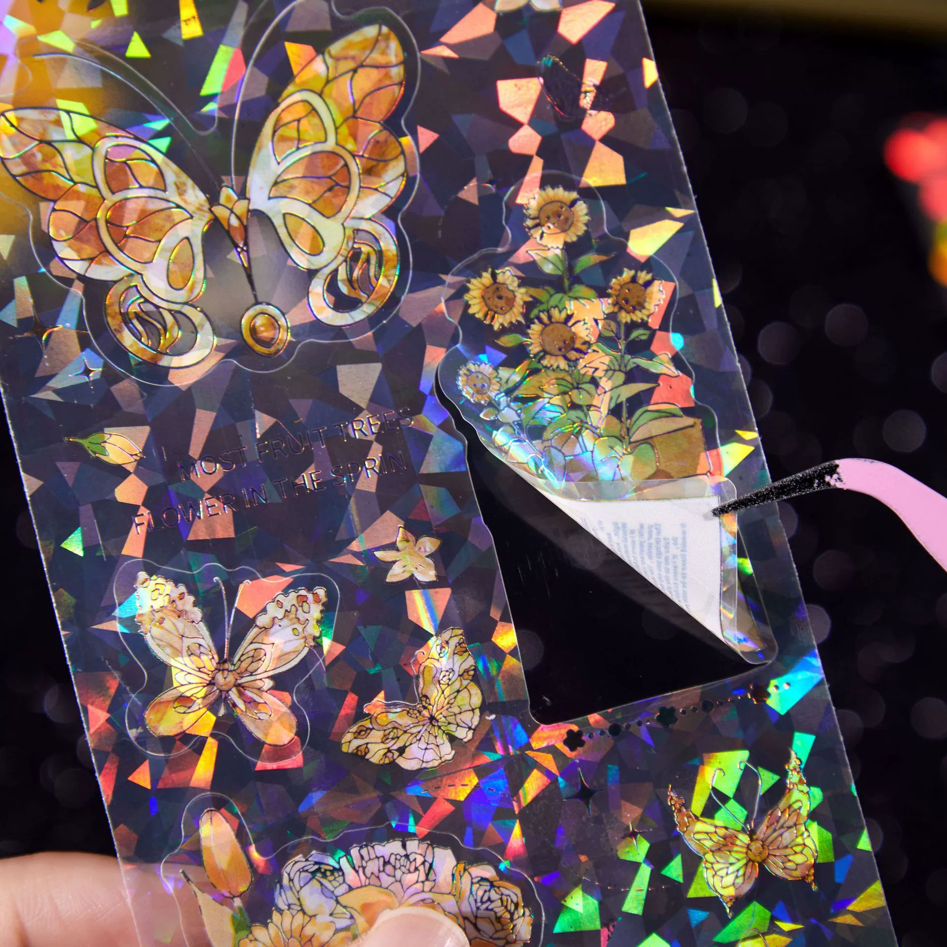 Пользовательский набор наклеек Realm Dream Butterfly серии Butterfly Theme Shell Light Hand Turn Decoration Material Cut Film Patch Bag