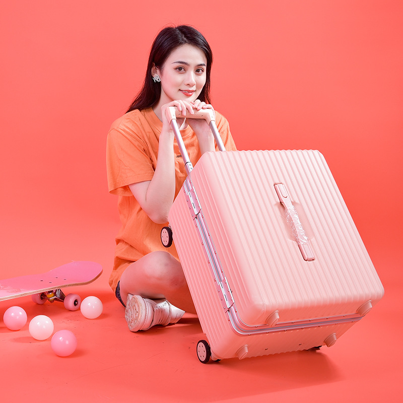 Maleta con Ruedas Universales en Forma de Taburete, Elegante Diseño de 18 Pulgadas, con Marco de Aluminio, Candado de Combinación, Ideal para Estudiantes, Unisex, para Viajes.