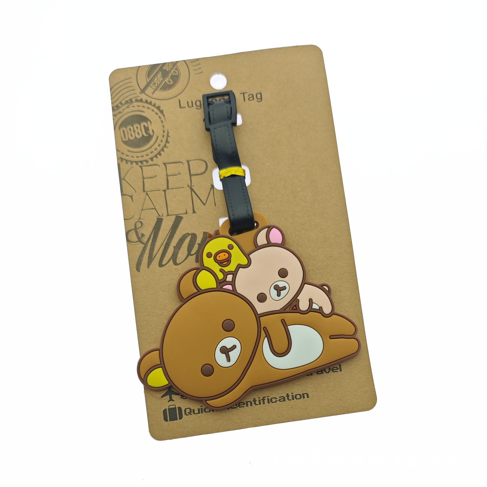 Creativo lindo oso negro y blanco fácil oso tarjeta de embarque de silicona maleta de viaje colgante de remolque tarjeta