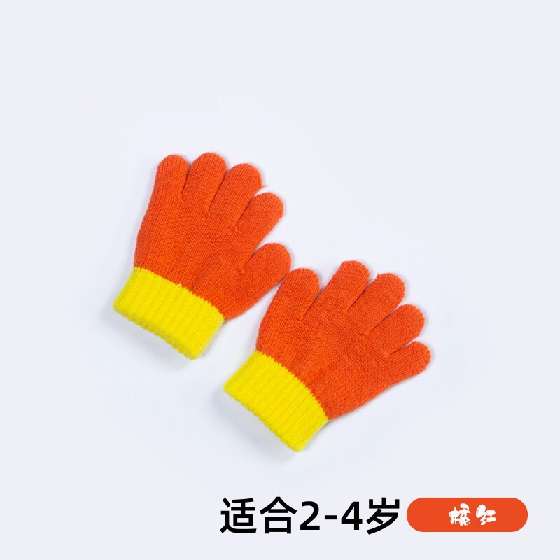 幼儿园女宝宝手套男孩冬季儿童防寒保暖可爱五指针织毛线手套批发|undefined