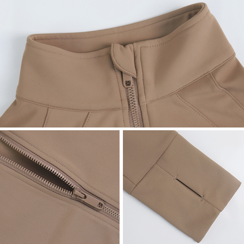 LAHN Velvet Yoga Dress Autumn/Winter Top Outerwear Long Sleeve Slimming Zipper cardigan Sportswear Women's Autumn_voghion.com