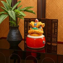 双11厂家直销国潮文创手工家居办公室商务送礼中高端陶瓷狮头摆件