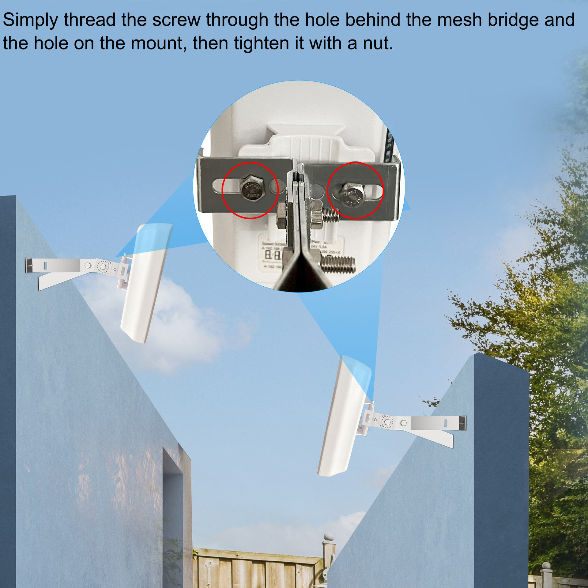 Fabricación de puente de red de soporte fijo de montaje en pared de puente de red inalámbrica de larga distancia en interiores y exteriores