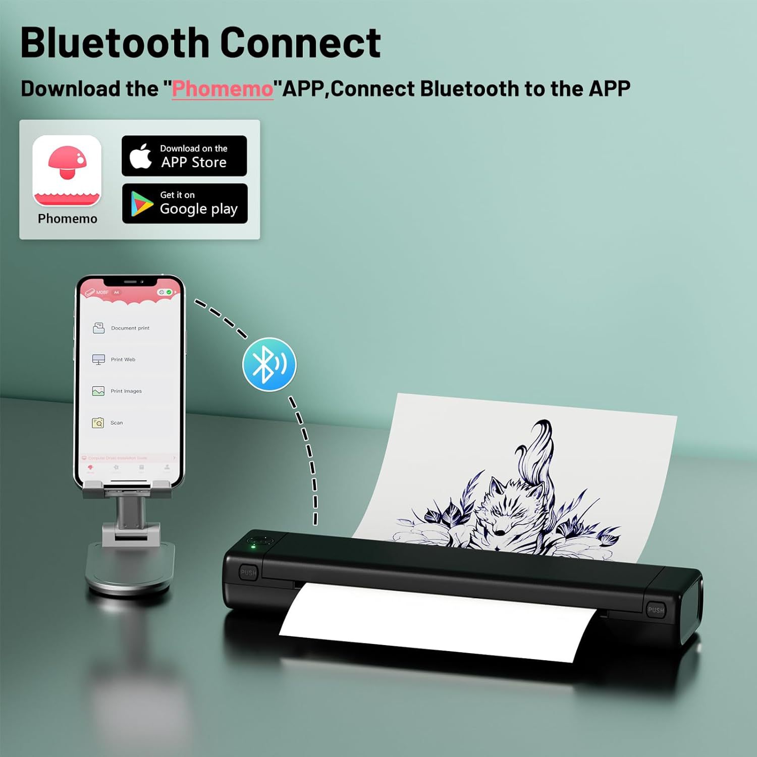 Phomemo cross-border portable mini printer wrong title thermal printer office printing tattoo A4 printer