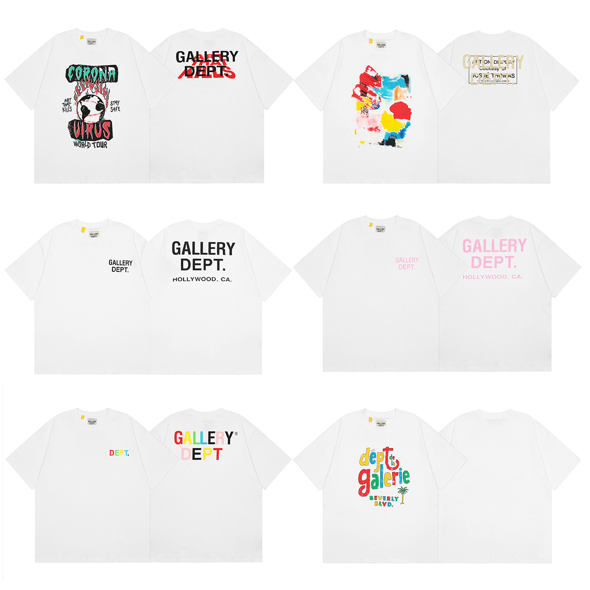 GALLERY DEPT Tshirt ART THAT KILLS 印花白色宽松短袖T恤女夏日