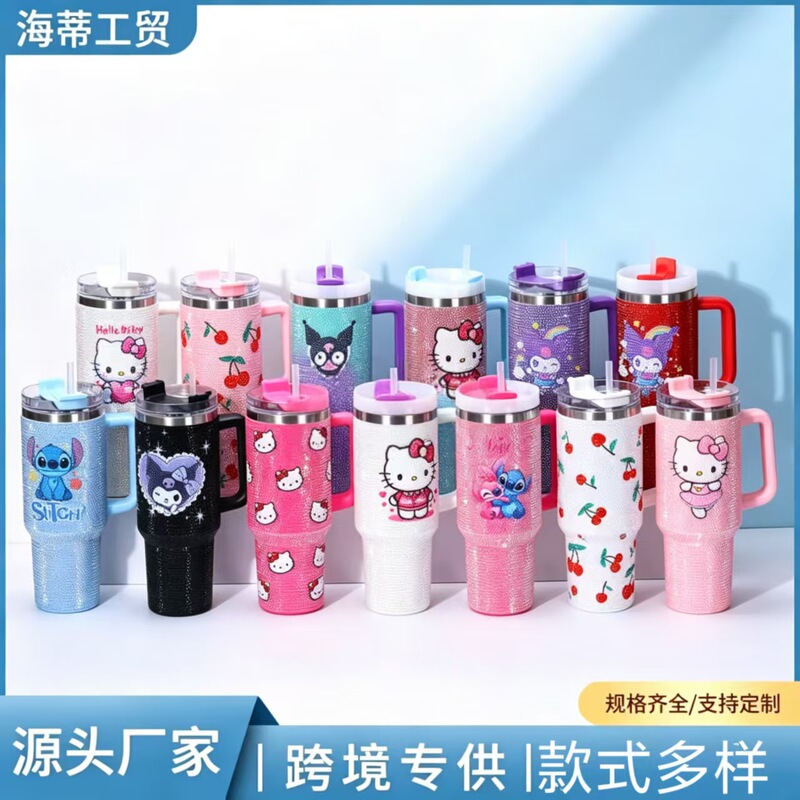 Cross-border variety of diamond-embellished 40oz car mugs, large-capacity 304 stainless steel insulated mugs for women with high aesthetic appeal Cross-border variety of diamond-embellished 40oz car mugs, large-capacity 304 stainless steel insulated mugs for women with high aesthetic appeal