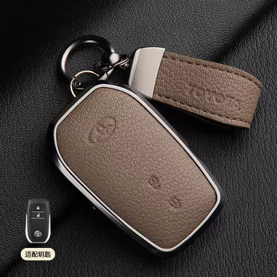High-End 19-23 Avalon Genuine: Car key bag - 1-elephant-gray-asian-dragon-a-style-2-button-pendant-french-goat-leather