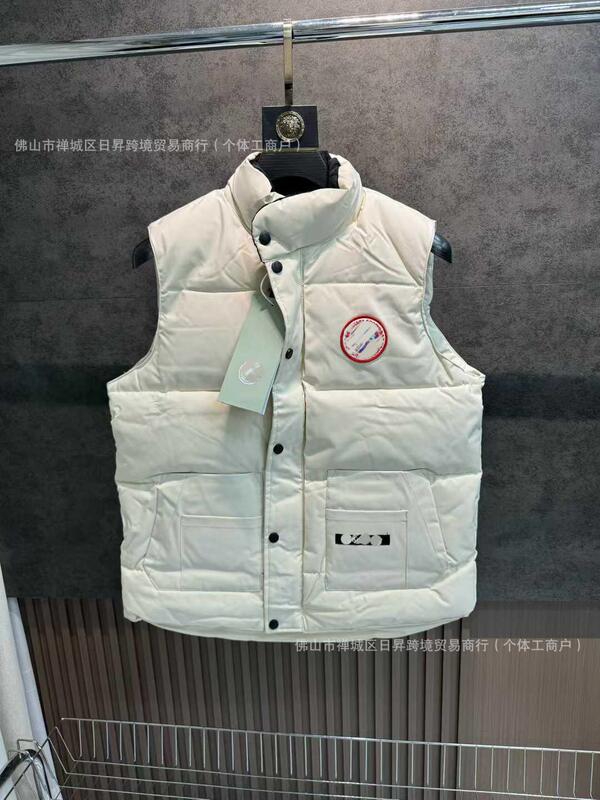 2025冬季新款大鹅排骨羽绒棉服马甲男女同款刺绣立领保暖背心外套|undefined