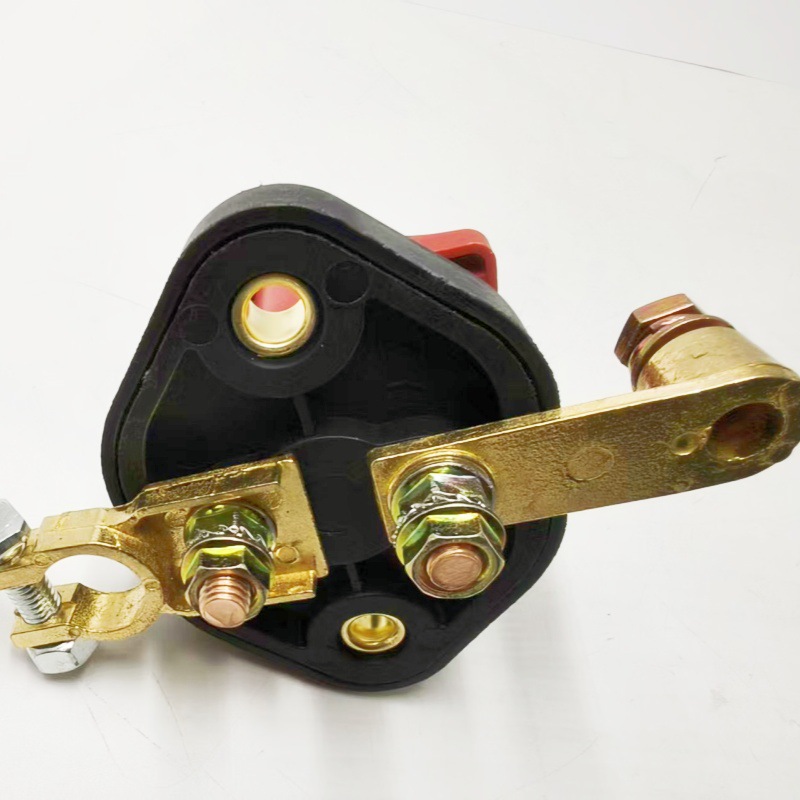 Truck Battery Power-Off Switch, Car Pure Copper L-Shaped Negative Terminal Power Main Switch, Integrated Clip, Waterproof, Universal