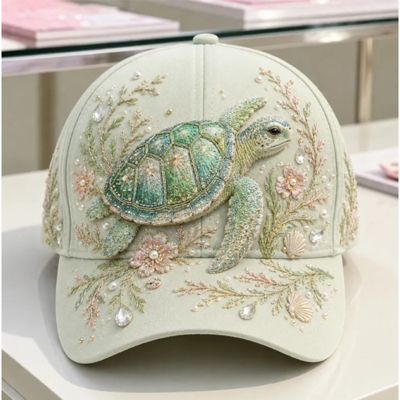 Cross-border ocean turtle baseball cap 3D printed sun hat whale seahorse baseball cap POD printing custom design Cross-border ocean turtle baseball cap 3D printed sun hat whale seahorse baseball cap POD printing custom design