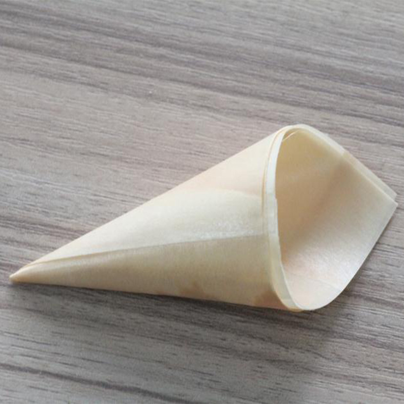 木皮卷批发 木皮蛋卷容器牛角杯 一次性冰淇淋木皮 厂家直销