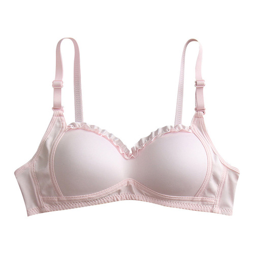 Cute Girls' Bra for High School Students, Small Cup, Push-up Design, Developmental Bra, Thin Lace Bra for Young Students