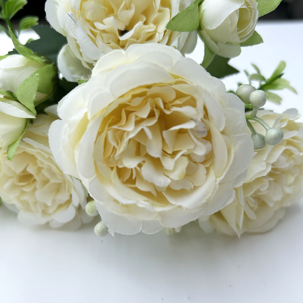 Simulation 5 Spring Peony Korean-style Bundle Rose Peony Simulation Flower Home Wedding Rose Bundle Decoration_voghion.com