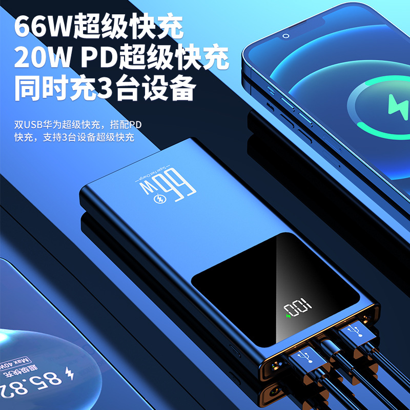 Flash rápido estupendo del paladio del banco del poder de carga 22,5 W que carga 20000 mA fuente de alimentación móvil del peso ligero 10000mAh DE LA CAPACIDAD grande