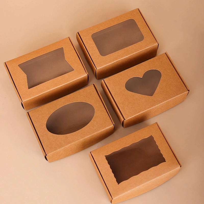 Трансграничная пятно-кожаная бумажная коробка открывания окна белая карта квадратная летающая коробка ручной работы мыло мини-небольшая упаковочная коробка оптом