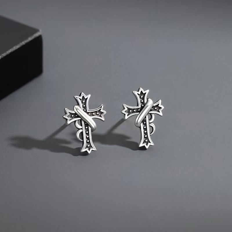 INS Style Cross Copper Plating Ear Studs 1 Pair