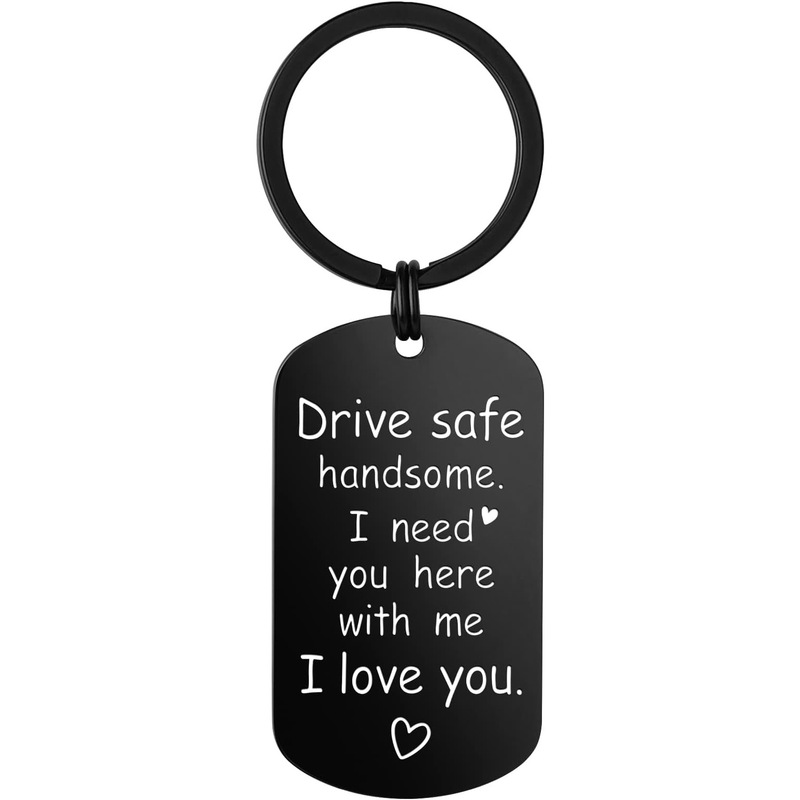 DrIvIng SecurIty KeychaIn for BoyfrIend I Need You Here With Me I Iove You