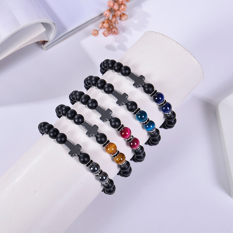 Simple Style Cross Natural Stone Bracelets In Bulk display picture 1