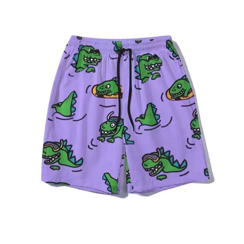 Crocodile Bathhouse New Shorts Men's and Women's Summer Loose Home Over-The-Knee Pajamas Casual Pants Couples Thin Beach