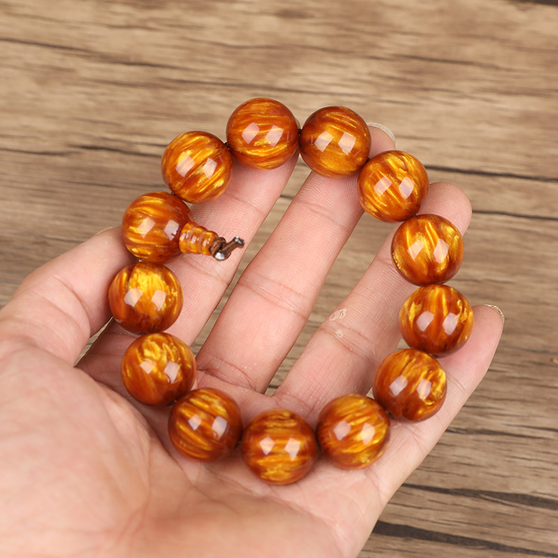 Gold Silk Willow Bracelet Men's Buddha beads Wenwan stall antique bracelet wholesale tourist scenic spot blood Willow 108 rosary