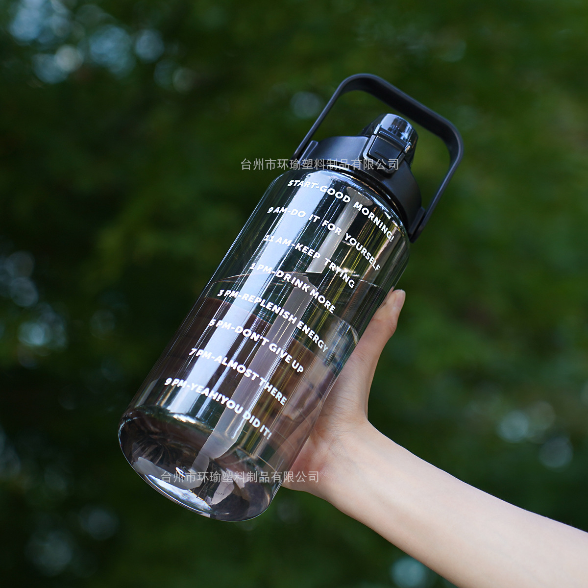 Nueva taza de plástico transparente de gran capacidad escala olla espacial deportiva olla portátil con paja taza de agua de plástico resistente a caídas