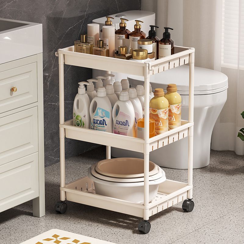 Rack de lavabo de baño, estante de almacenamiento de inodoro, estante de bañera doméstico, estante de almacenamiento de piso de plástico multicapa grueso