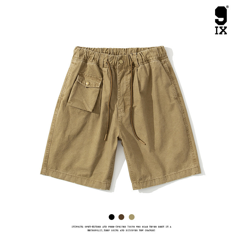 9Ix Blue Friends/Heavyweight Washed Distressed Vintage Loose Fit Shorts Five-Point Pants Pe-525 Thin Style
