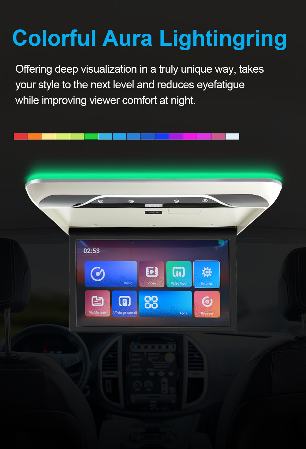 22inch Rv, Commercial Vehicle, Bus, Universal Vehicle-Mounted High-Definition Display, Tv, Android Touch Ceiling Monitor