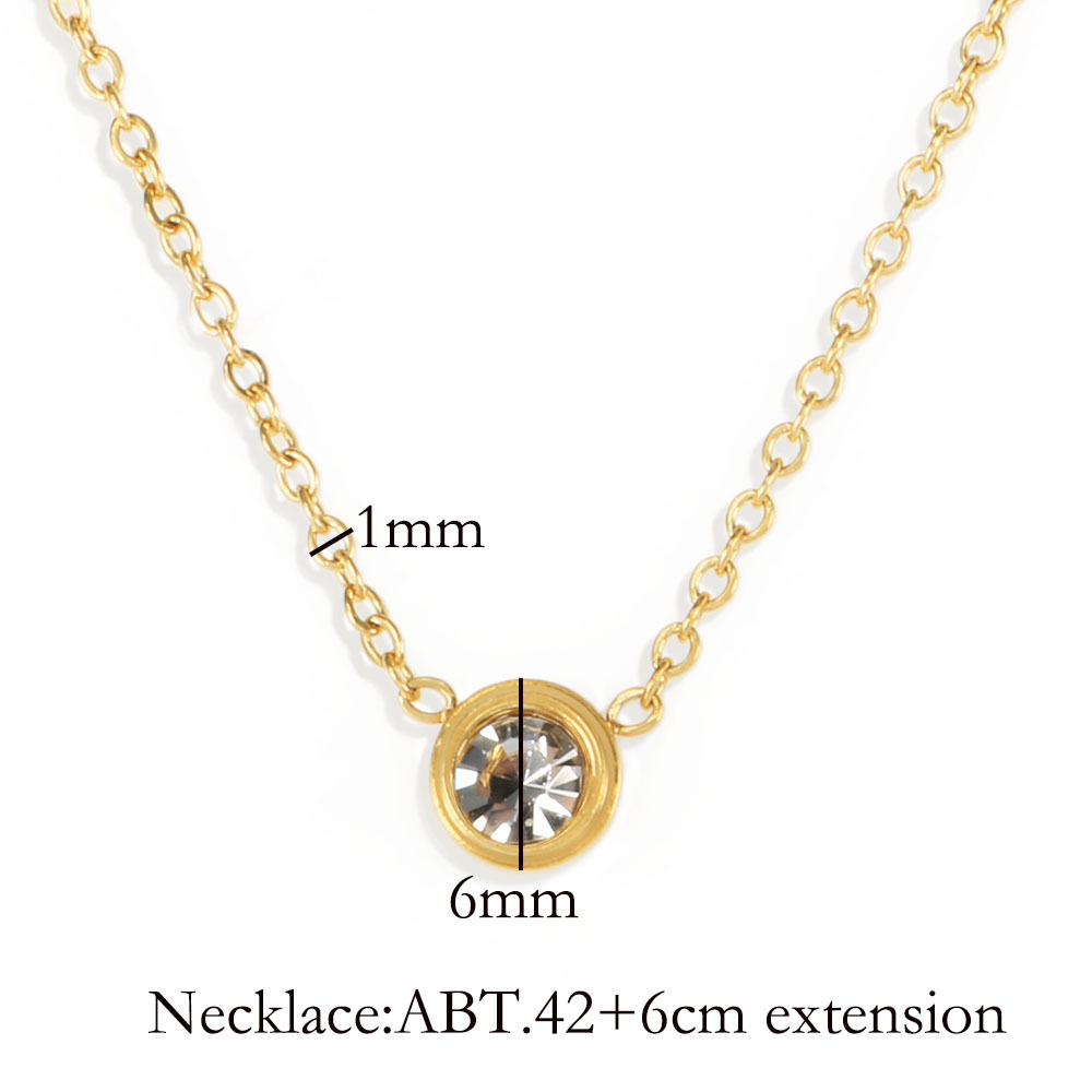 Simple Style Geometric Titanium Steel Plating Zircon Pendant Necklace 1 Piece