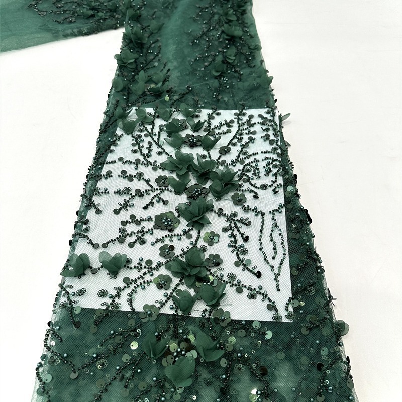 Flor de moda pegatinas tubo de perlas sequin tejido bordado vestido de novia vestido de moda vestido de tela pequeña tela de aire fresco image 1