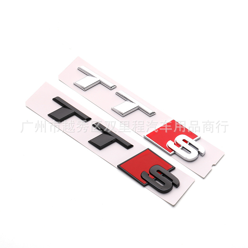 (2개) TTRS 및 TTS 뒷편지 자동차 마크 수정 광고 스포츠 에디션 럭셔리카 로고 성격 3D 스테레오 TT 플라스틱 편지 스티커