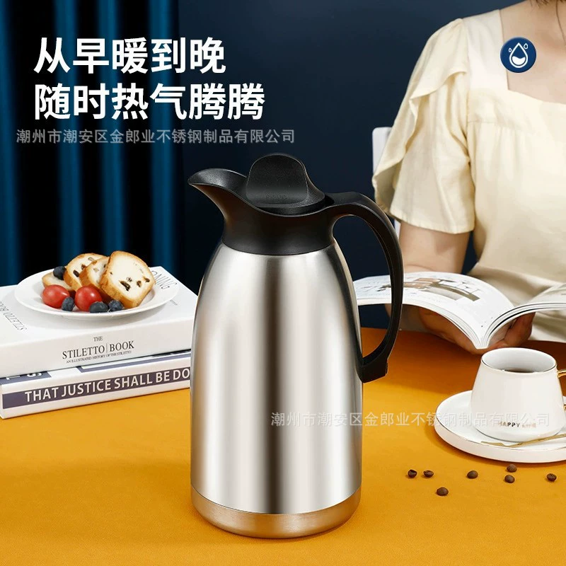 Capacious vacuum thermos stainless steel for home use, increased thickness, wholesale