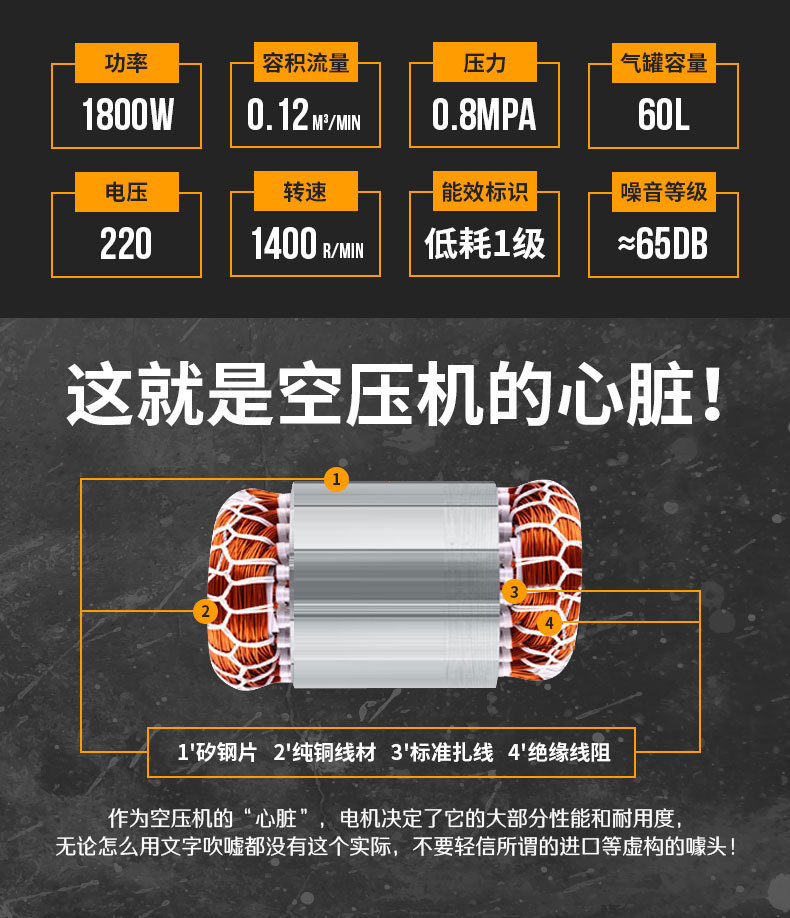 Shanghai Fengbao Air Compressor Portable Oil-Free Bass Air Pump Woodworking Spray Paint Large High-Pressure Compressor